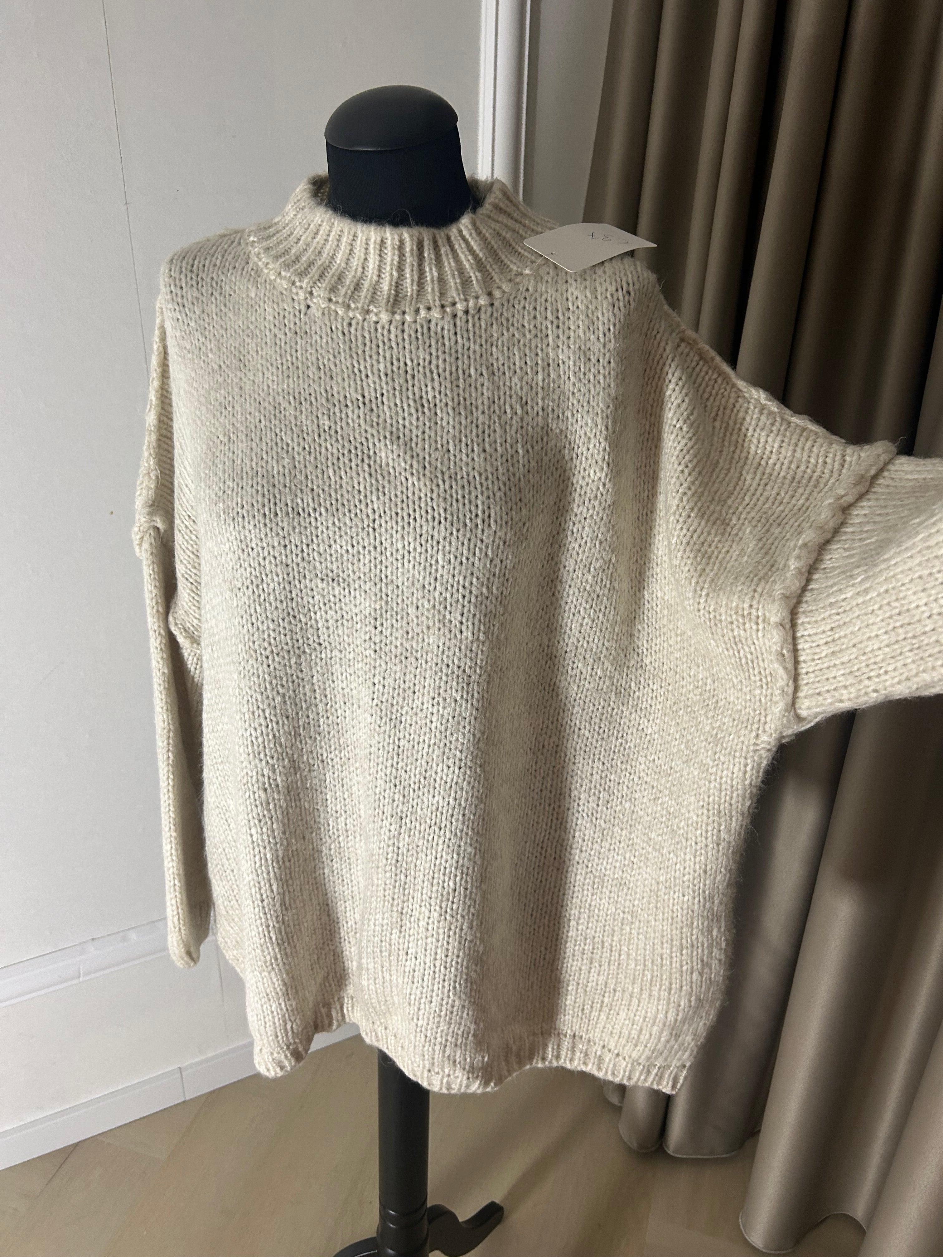 Hoodie cream & Grey
