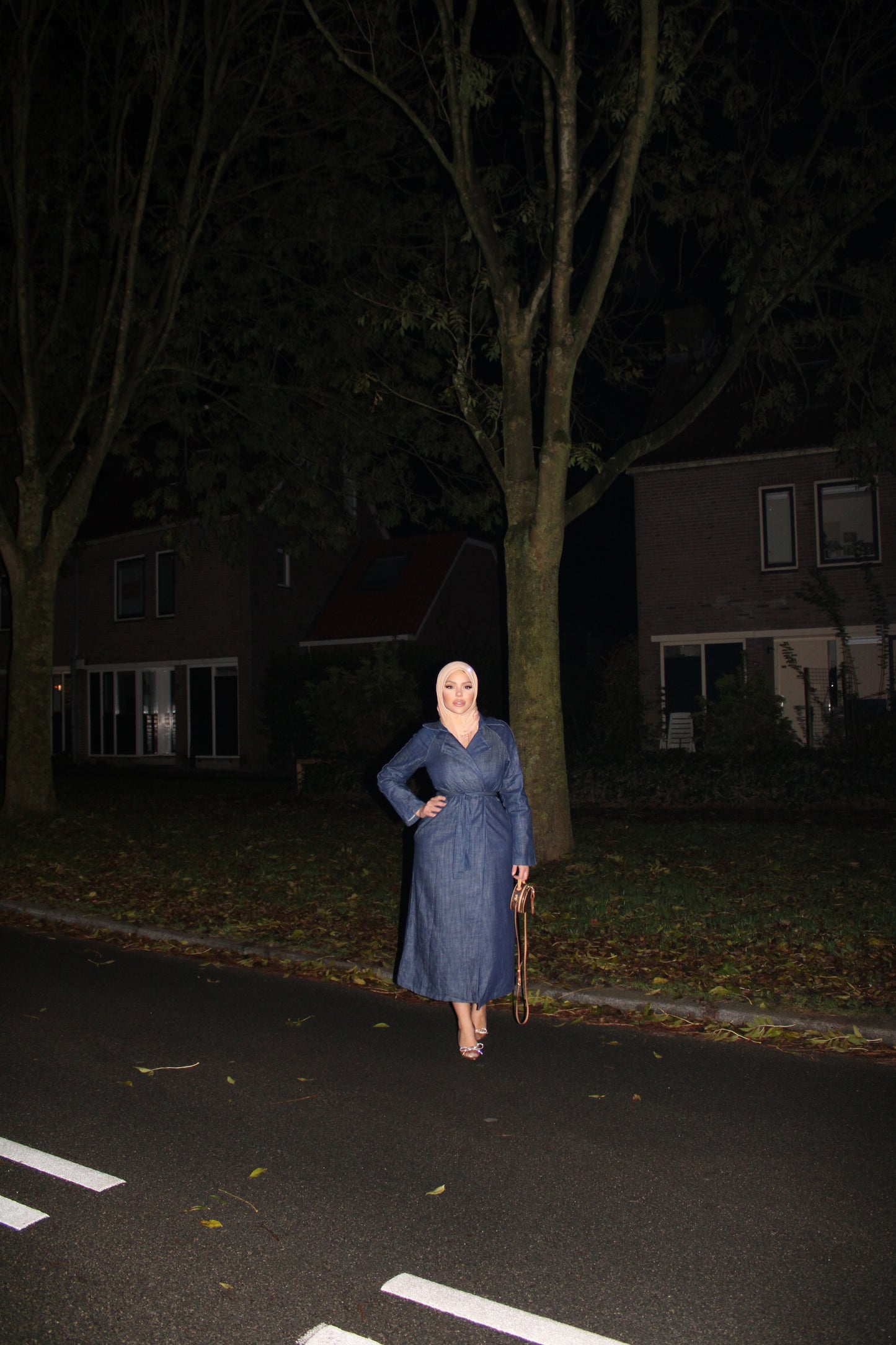 Long denim dress x coat