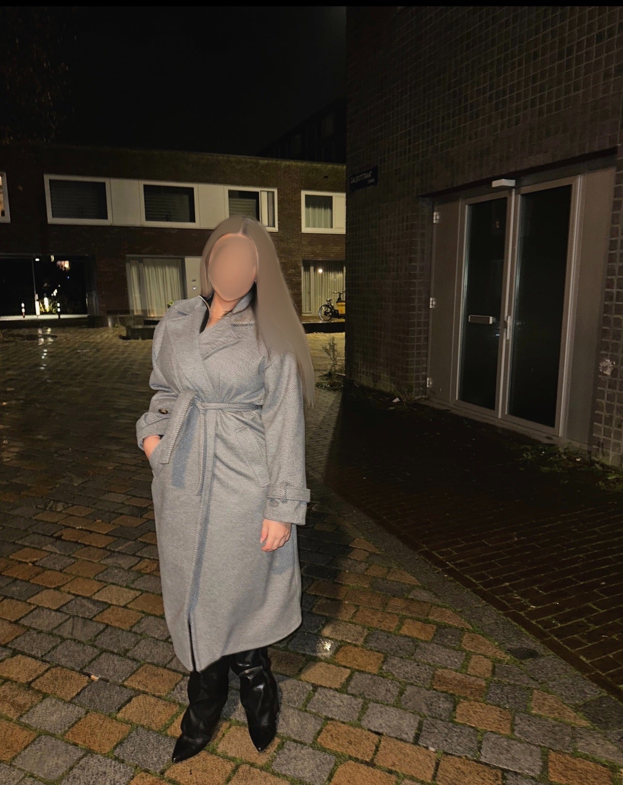 Coat stripped black/white
