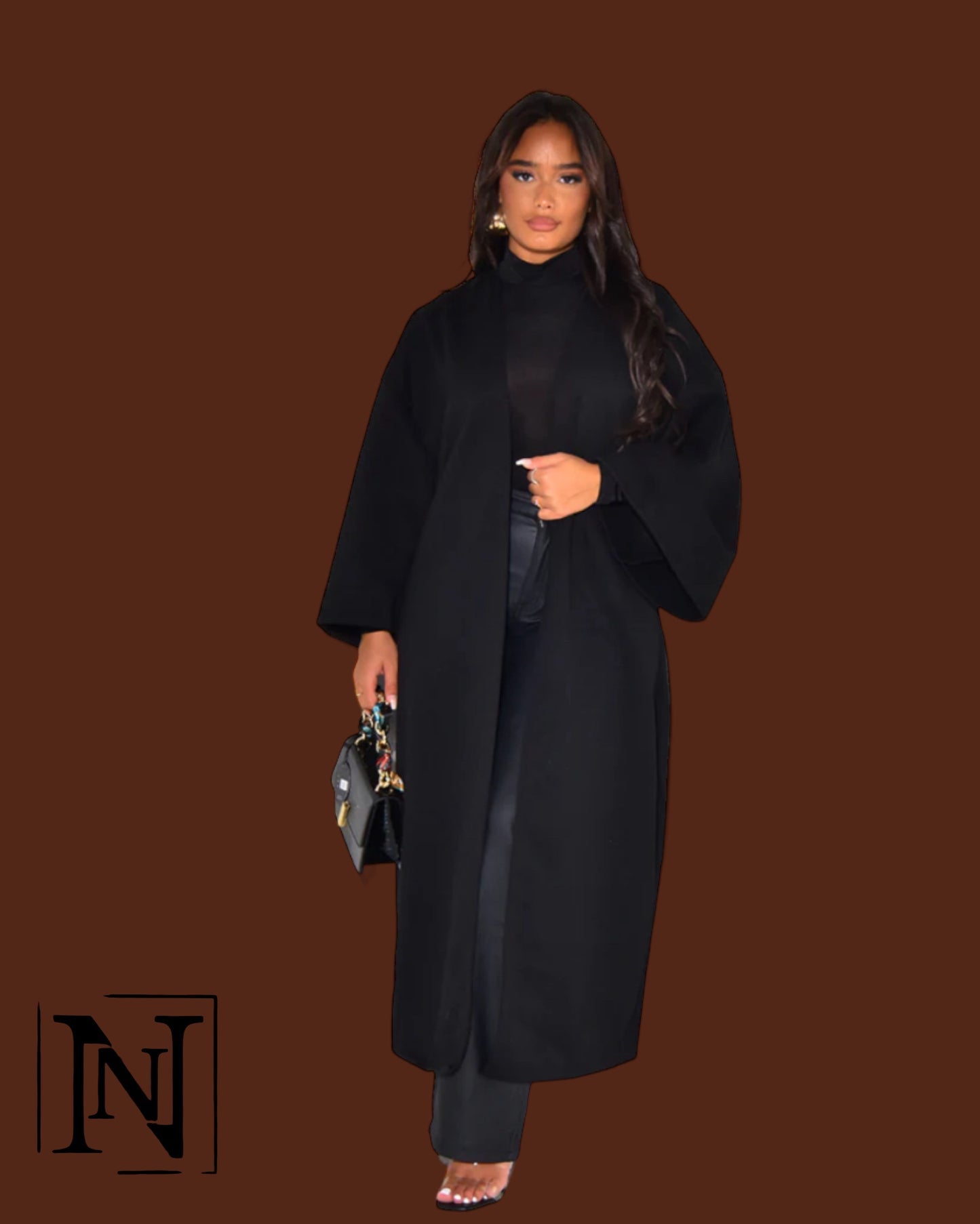 Long & thick kimono coat in